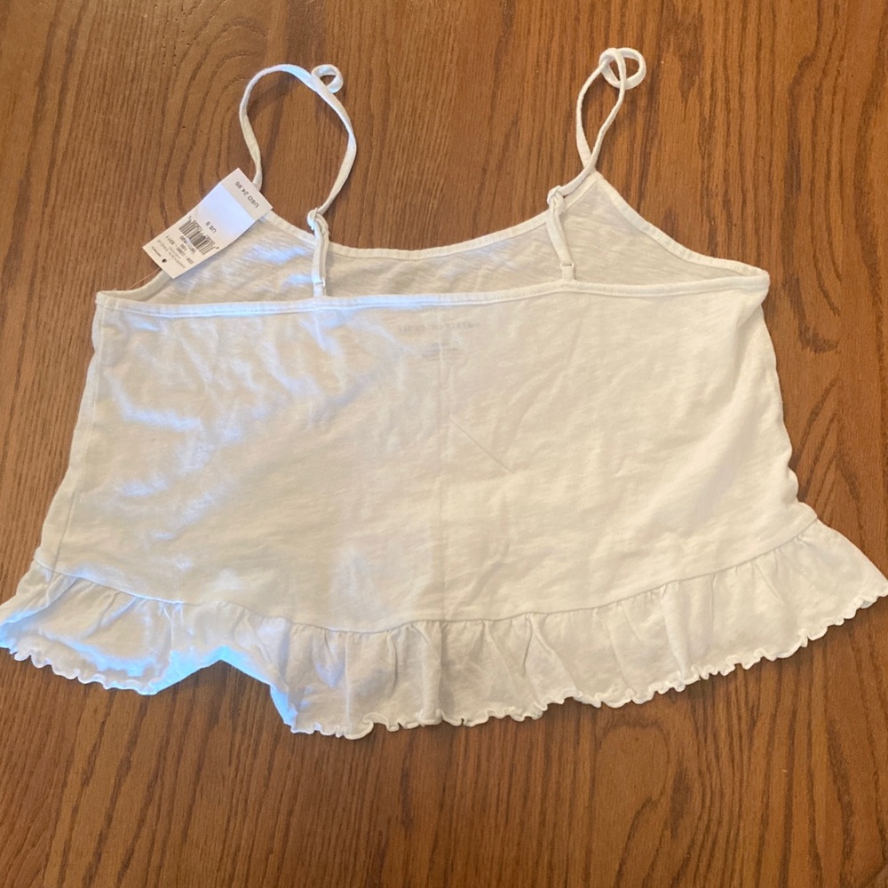 American Eagle Outfitters White Ruffled Cropped‎ Camisole - Picture 3 of 6